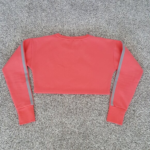 NEW GYMSHARK Legacy Cropped Sweatshirt Fleece Crop Top Sweater Coral Pink S - Picture 7 of 12